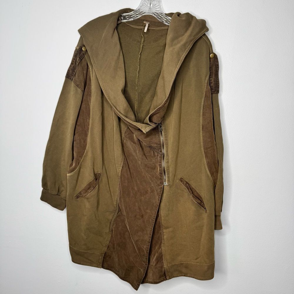 FREE PEOPLE Womens Olive C'Mon Hooded Cardigan Jacket - Picture 3 of 10